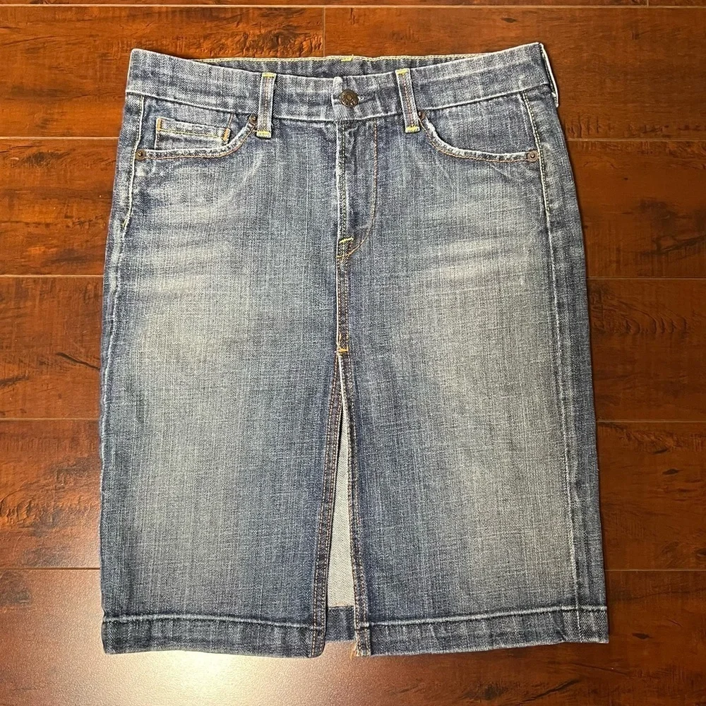 CITIZENS OF HUMANITY Denim Sophia Stretch #300 Knee Length Jean Skirt Size 26